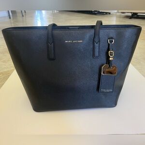 NWT Marc Jacobs Black Leather Tote with gold hardware